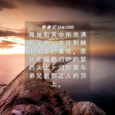 Picture 04 - 申 命 记 33:16 CUVS - 得 地 和 其 中 所 充 满 的 宝 物 ， - Bible Verse Picture