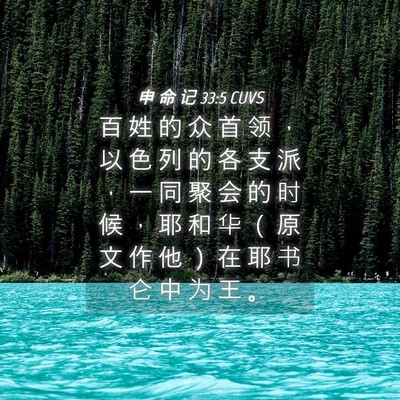 Picture 04 - 申 命 记 33:5 CUVS - 百 姓 的 众 首 领 ， 以 色 列 的 各 - Bible Verse Picture