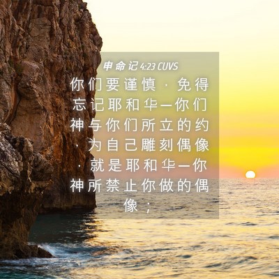 Picture 04 - 申 命 记 4:23 CUVS - 你 们 要 谨 慎 ， 免 得 忘 记 耶 和 - Bible Verse Picture