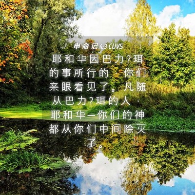 Picture 04 - 申 命 记 4:3 CUVS - 耶 和 华 因 巴 力 ? 珥 的 事 所 行 的 - Bible Verse Picture