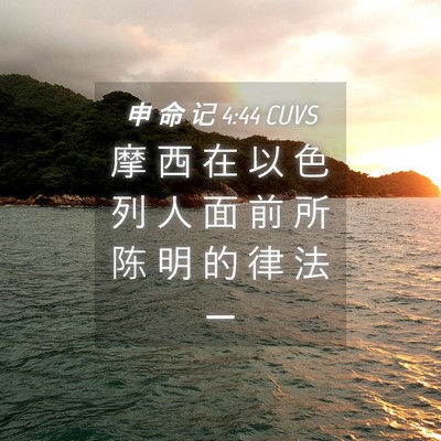 Picture 04 - 申 命 记 4:44 CUVS - 摩 西 在 以 色 列 人 面 前 所 陈 明 - Bible Verse Picture