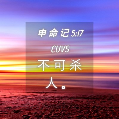 Picture 04 - 申 命 记 5:17 CUVS - 不 可 杀 人 - Bible Verse Picture