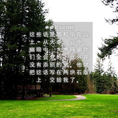 Picture 04 - 申 命 记 5:22 CUVS - 这 些 话 是 耶 和 华 在 山 上 ， 从 - Bible Verse Picture