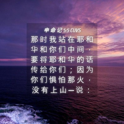 Picture 04 - 申 命 记 5:5 CUVS - 那 时 我 站 在 耶 和 华 和 你 们 中 - Bible Verse Picture