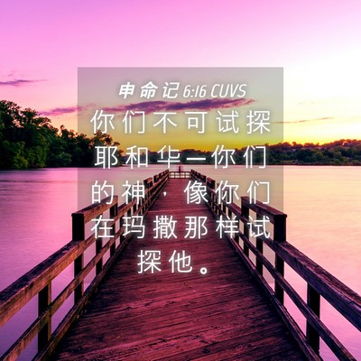 Picture 04 - 申 命 记 6:16 CUVS - 你 们 不 可 试 探 耶 和 华 ─ 你 们 - Bible Verse Picture