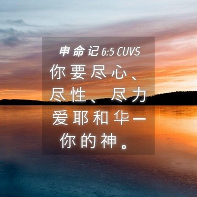 Picture 04 - 申 命 记 6:5 CUVS - 你 要 尽 心 、 尽 性 、 尽 力 爱 耶 - Bible Verse Picture