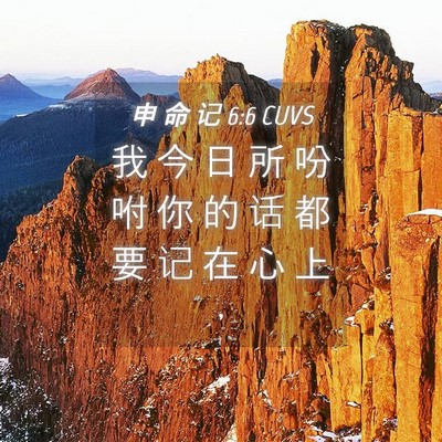 Picture 04 - 申 命 记 6:6 CUVS - 我 今 日 所 吩 咐 你 的 话 都 要 记 - Bible Verse Picture