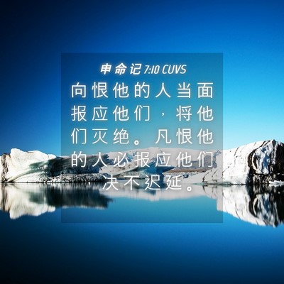 Picture 04 - 申 命 记 7:10 CUVS - 向 恨 他 的 人 当 面 报 应 他 们 ， - Bible Verse Picture