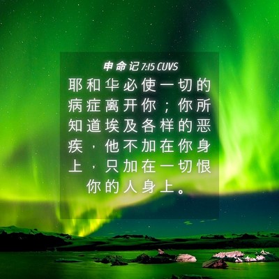 Picture 04 - 申 命 记 7:15 CUVS - 耶 和 华 必 使 一 切 的 病 症 离 开 - Bible Verse Picture