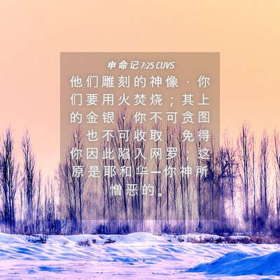 Picture 04 - 申 命 记 7:25 CUVS - 他 们 雕 刻 的 神 像 ， 你 们 要 用 - Bible Verse Picture