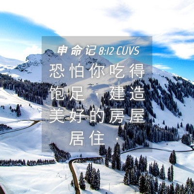 Picture 04 - 申 命 记 8:12 CUVS - 恐 怕 你 吃 得 饱 足 ， 建 造 美 好 - Bible Verse Picture