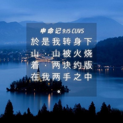 Picture 04 - 申 命 记 9:15 CUVS - 於 是 我 转 身 下 山 ， 山 被 火 烧 - Bible Verse Picture