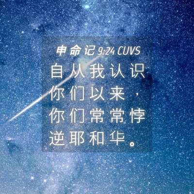 Picture 04 - 申 命 记 9:24 CUVS - 自 从 我 认 识 你 们 以 来 ， 你 们 - Bible Verse Picture