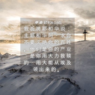 Picture 04 - 申 命 记 9:26 CUVS - 我 祈 祷 耶 和 华 说 ： 主 耶 和 华 - Bible Verse Picture