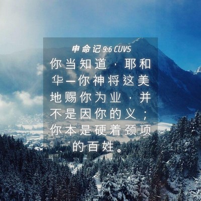 Picture 04 - 申 命 记 9:6 CUVS - 你 当 知 道 ， 耶 和 华 ─ 你 神 将 - Bible Verse Picture