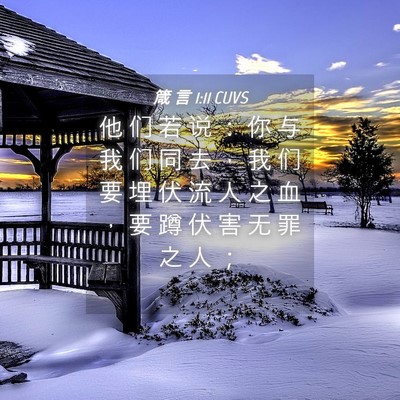 Picture 04 - 箴 言 1:11 CUVS - 他 们 若 说 ： 你 与 我 们 同 去 ， - Bible Verse Picture