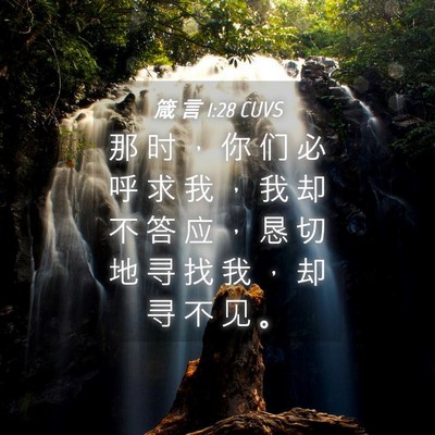 Picture 04 - 箴 言 1:28 CUVS - 那 时 ， 你 们 必 呼 求 我 ， 我 却 - Bible Verse Picture