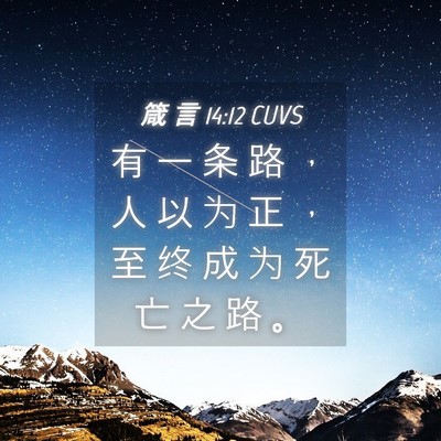 Picture 04 - 箴 言 14:12 CUVS - 有 一 条 路 ， 人 以 为 正 ， 至 终 - Bible Verse Picture