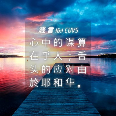 Picture 04 - 箴 言 16:1 CUVS - 心 中 的 谋 算 在 乎 人 ； 舌 头 的 - Bible Verse Picture