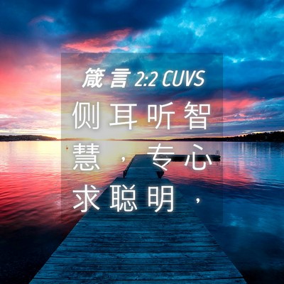 Picture 04 - 箴 言 2:2 CUVS - 侧 耳 听 智 慧 ， 专 心 求 聪 明 - Bible Verse Picture