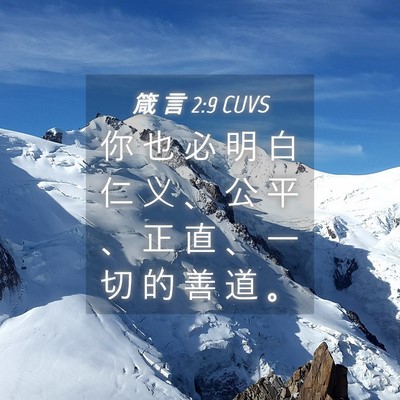Picture 04 - 箴 言 2:9 CUVS - 你 也 必 明 白 仁 义 、 公 平 、 正 - Bible Verse Picture