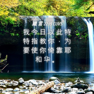 Picture 04 - 箴 言 22:19 CUVS - 我 今 日 以 此 特 特 指 教 你 ， 为 - Bible Verse Picture