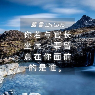 Picture 04 - 箴 言 23:1 CUVS - 你 若 与 官 长 坐 席 ， 要 留 意 在 - Bible Verse Picture