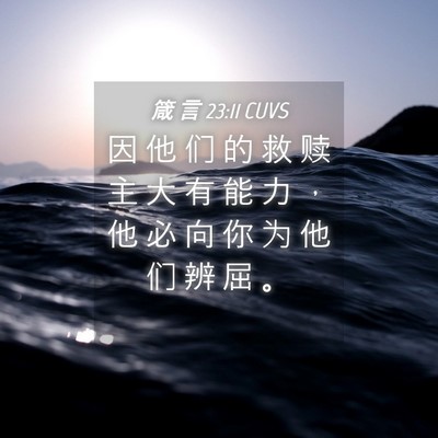 Picture 04 - 箴 言 23:11 CUVS - 因 他 们 的 救 赎 主 大 有 能 力 ， - Bible Verse Picture