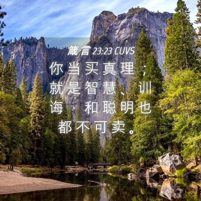 Picture 04 - 箴 言 23:23 CUVS - 你 当 买 真 理 ； 就 是 智 慧 、 训 - Bible Verse Picture