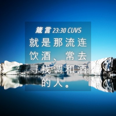 Picture 04 - 箴 言 23:30 CUVS - 就 是 那 流 连 饮 酒 、 常 去 寻 找 - Bible Verse Picture
