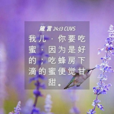 Picture 04 - 箴 言 24:13 CUVS - 我 儿 ， 你 要 吃 蜜 ， 因 为 是 好 - Bible Verse Picture