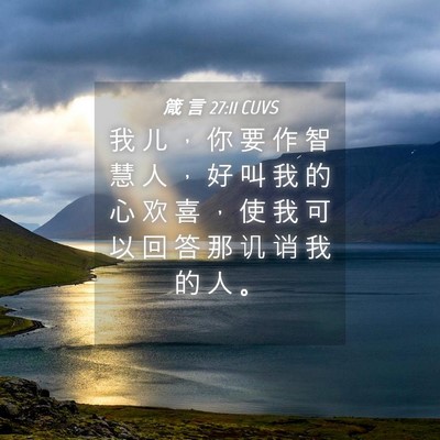 Picture 04 - 箴 言 27:11 CUVS - 我 儿 ， 你 要 作 智 慧 人 ， 好 叫 - Bible Verse Picture