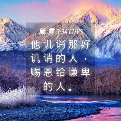 Picture 04 - 箴 言 3:34 CUVS - 他 讥 诮 那 好 讥 诮 的 人 ， 赐 恩 - Bible Verse Picture