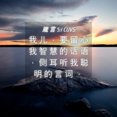 Picture 04 - 箴 言 5:1 CUVS - 我 儿 ， 要 留 心 我 智 慧 的 话 语 - Bible Verse Picture