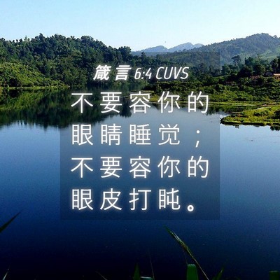 Picture 04 - 箴 言 6:4 CUVS - 不 要 容 你 的 眼 睛 睡 觉 ； 不 要 - Bible Verse Picture