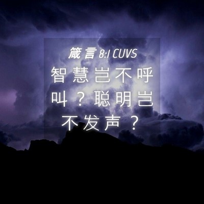 Picture 04 - 箴 言 8:1 CUVS - 智 慧 岂 不 呼 叫 ？ 聪 明 岂 不 发 - Bible Verse Picture