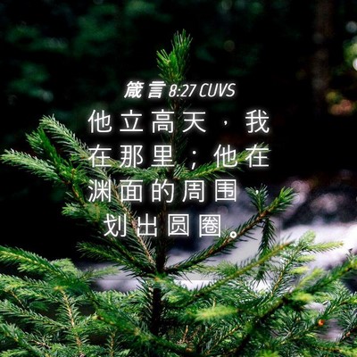Picture 04 - 箴 言 8:27 CUVS - 他 立 高 天 ， 我 在 那 里 ； 他 在 - Bible Verse Picture