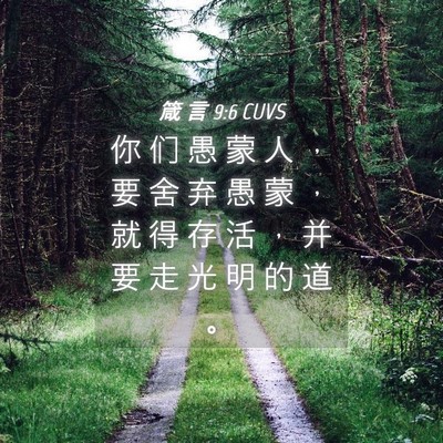 Picture 04 - 箴 言 9:6 CUVS - 你 们 愚 蒙 人 ， 要 舍 弃 愚 蒙 ， - Bible Verse Picture