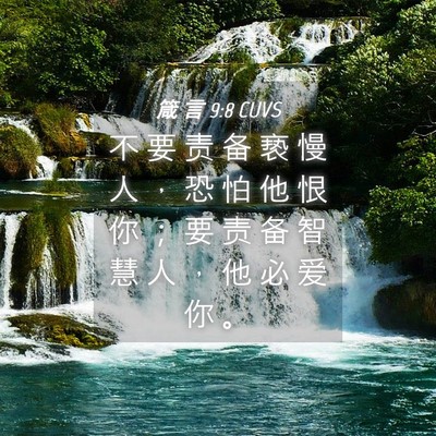 Picture 04 - 箴 言 9:8 CUVS - 不 要 责 备 亵 慢 人 ， 恐 怕 他 恨 - Bible Verse Picture