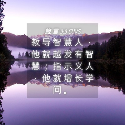 Picture 04 - 箴 言 9:9 CUVS - 教 导 智 慧 人 ， 他 就 越 发 有 智 - Bible Verse Picture