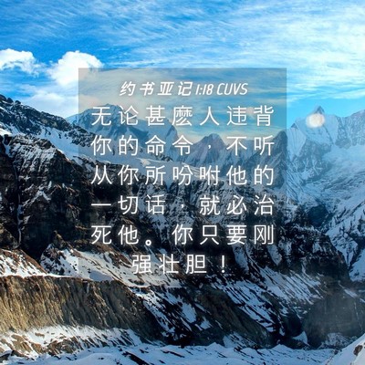 Picture 04 - 约 书 亚 记 1:18 CUVS - 无 论 甚 麽 人 违 背 你 的 命 令 ， - Bible Verse Picture