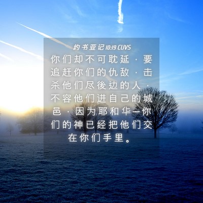 Picture 04 - 约 书 亚 记 10:19 CUVS - 你 们 却 不 可 耽 延 ， 要 追 赶 你 - Bible Verse Picture