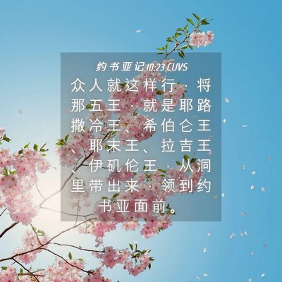 Picture 04 - 约 书 亚 记 10:23 CUVS - 众 人 就 这 样 行 ， 将 那 五 王 ， - Bible Verse Picture