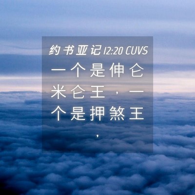 Picture 04 - 约 书 亚 记 12:20 CUVS - 一 个 是 伸 仑 米 仑 王 ， 一 个 是 - Bible Verse Picture