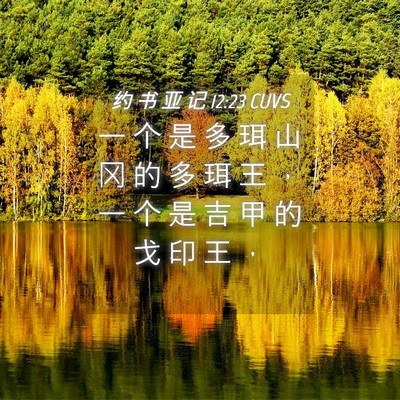 Picture 04 - 约 书 亚 记 12:23 CUVS - 一 个 是 多 珥 山 冈 的 多 珥 王 ， - Bible Verse Picture