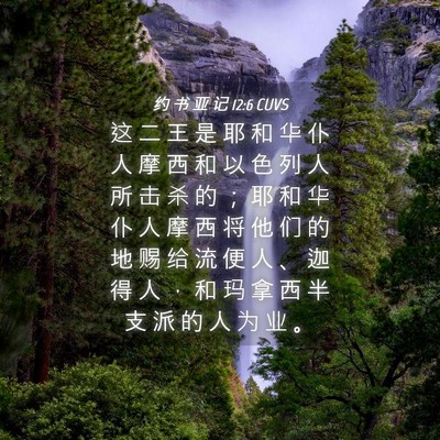 Picture 04 - 约 书 亚 记 12:6 CUVS - 这 二 王 是 耶 和 华 仆 人 摩 西 和 - Bible Verse Picture