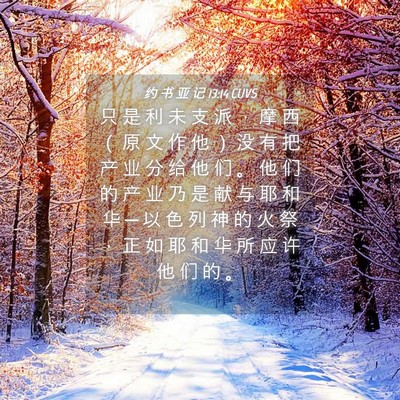 Picture 04 - 约 书 亚 记 13:14 CUVS - 只 是 利 未 支 派 ， 摩 西 （ 原 文 - Bible Verse Picture