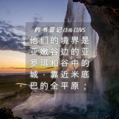 Picture 04 - 约 书 亚 记 13:16 CUVS - 他 们 的 境 界 是 亚 嫩 谷 边 的 亚 - Bible Verse Picture
