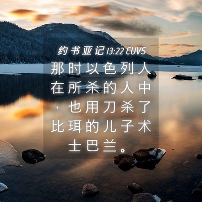 Picture 04 - 约 书 亚 记 13:22 CUVS - 那 时 以 色 列 人 在 所 杀 的 人 中 - Bible Verse Picture