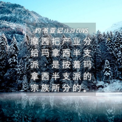 Picture 04 - 约 书 亚 记 13:29 CUVS - 摩 西 把 产 业 分 给 玛 拿 西 半 支 - Bible Verse Picture